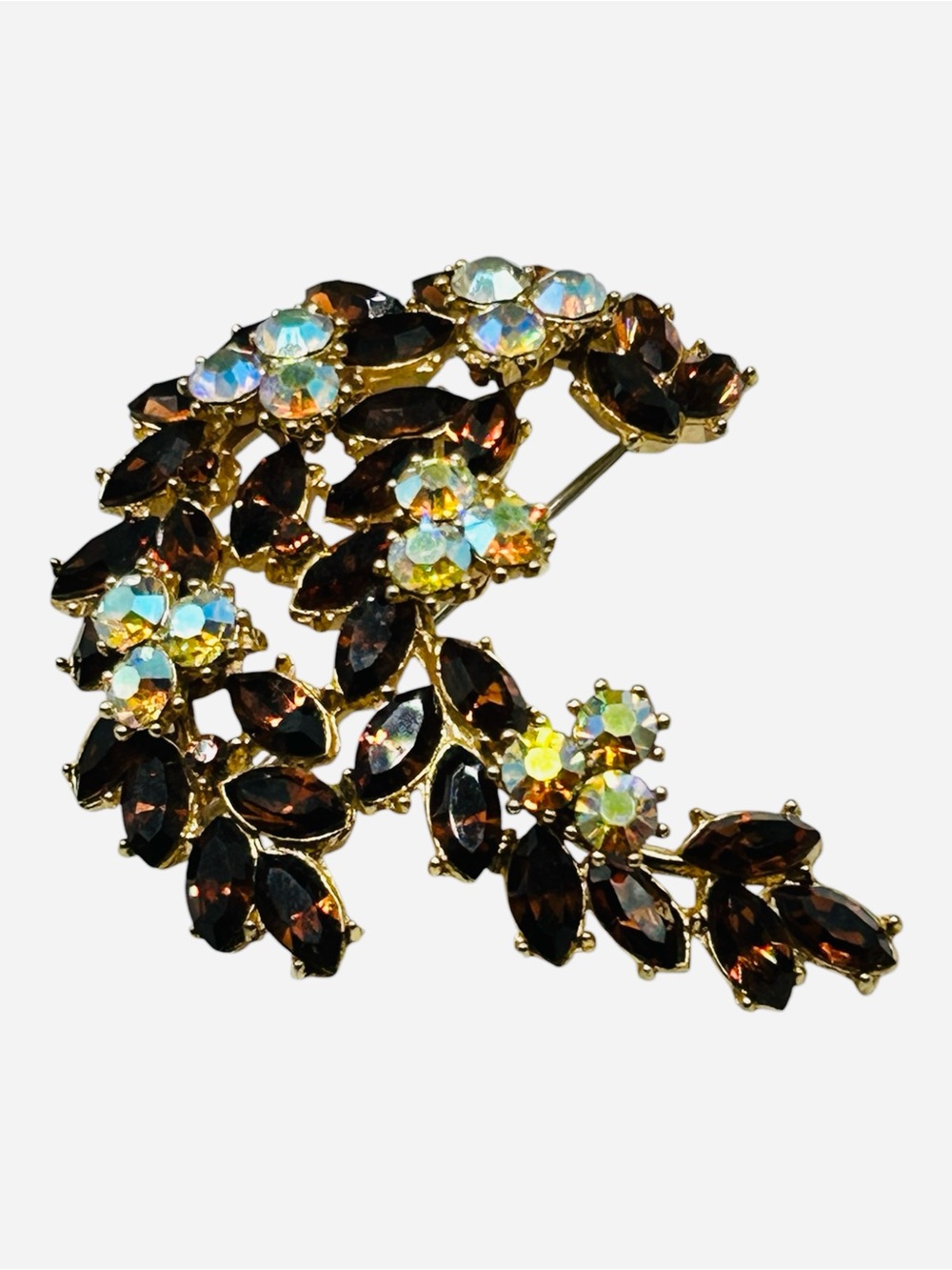 Trifari 1961 Memo to a Smart Woman Topaz Rhinestone Brooch